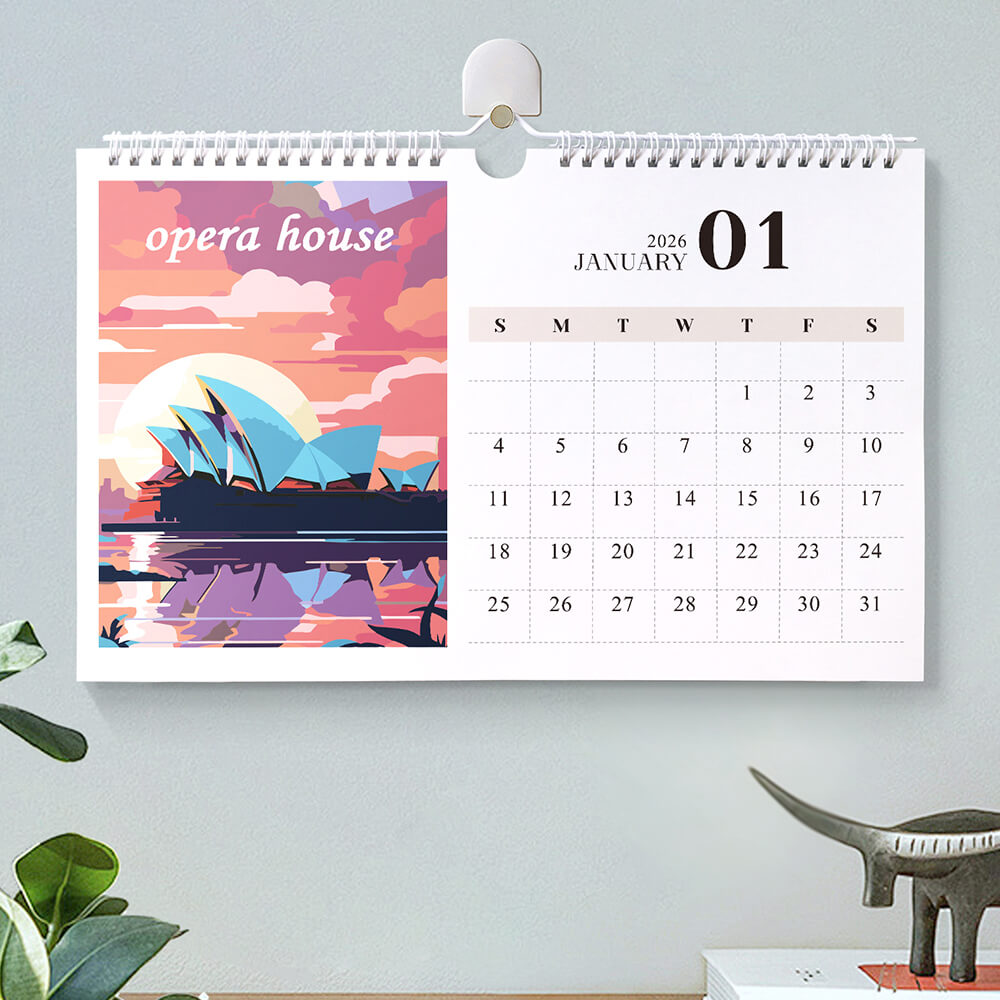 Calendario de Pared 2026 Pintar por Números | Símbolos Famosos de la Ciudad