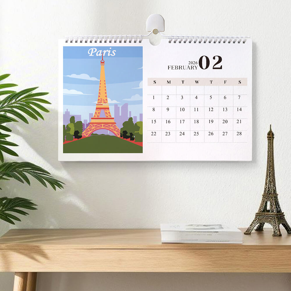 Calendario de Pared 2026 Pintar por Números | Símbolos Famosos de la Ciudad