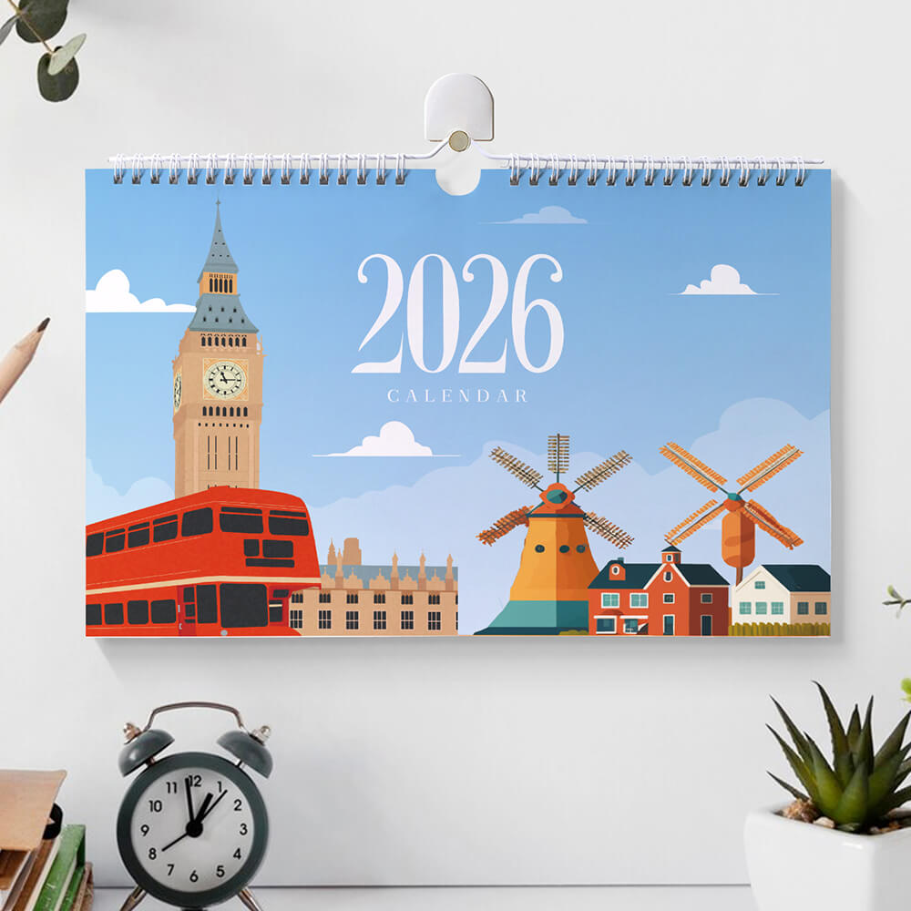 Calendario de Pared 2026 Pintar por Números | Símbolos Famosos de la Ciudad