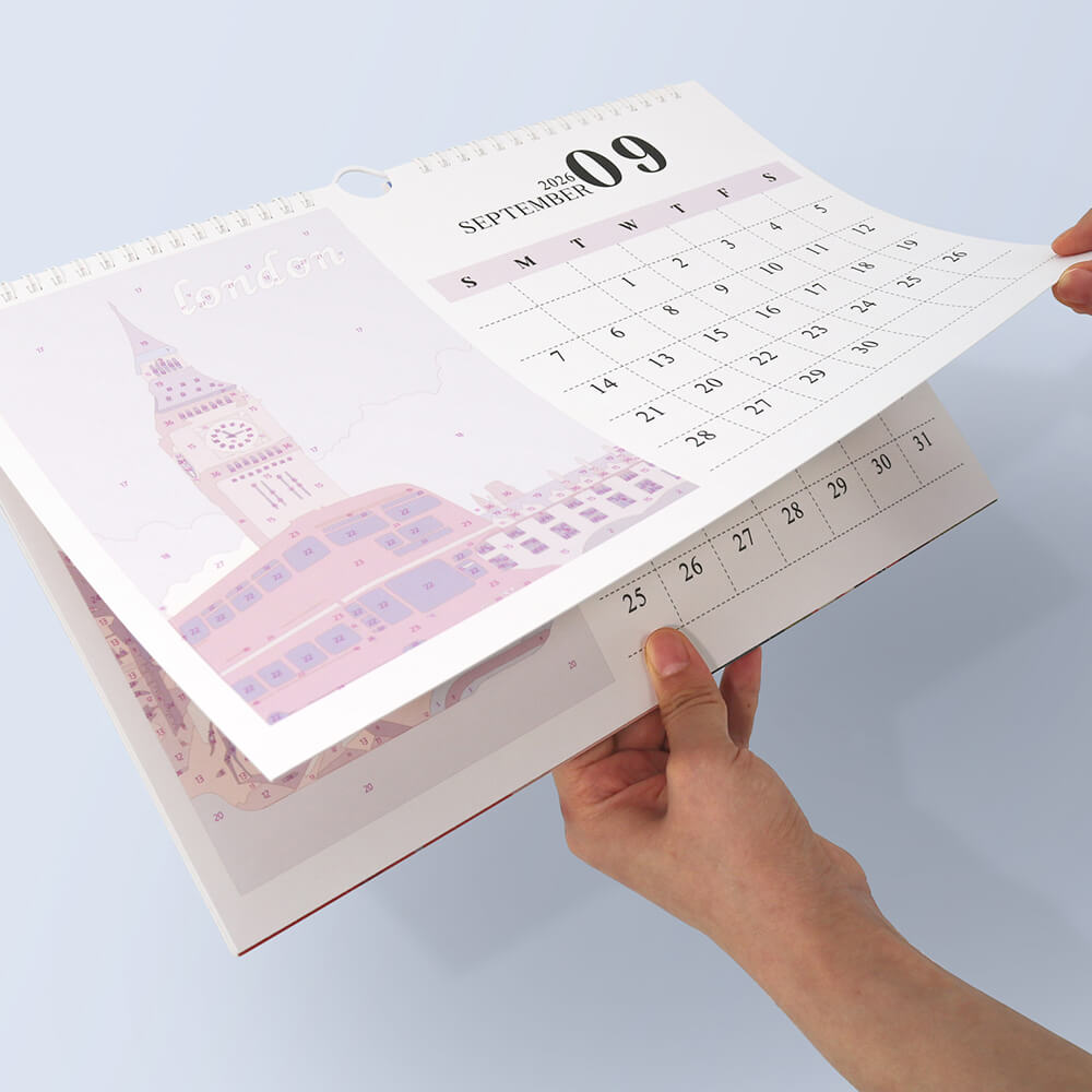 Calendario de Pared 2026 Pintar por Números | Símbolos Famosos de la Ciudad