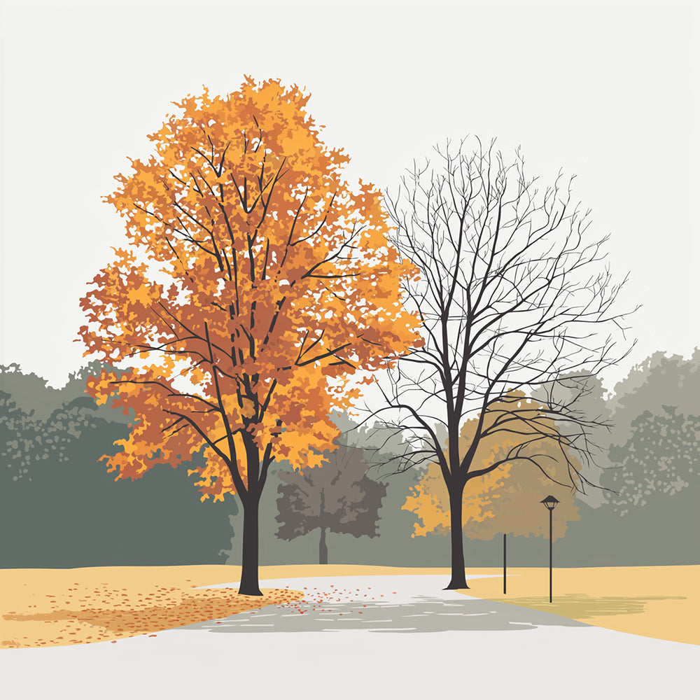 Camino entre Árboles de Otoño Pintar por Números