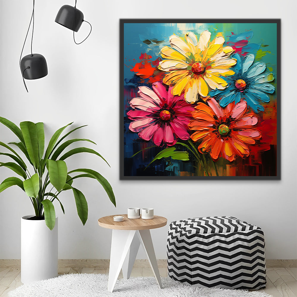 Camomilas Hermosas de Colores Brillantes Pintar por Números