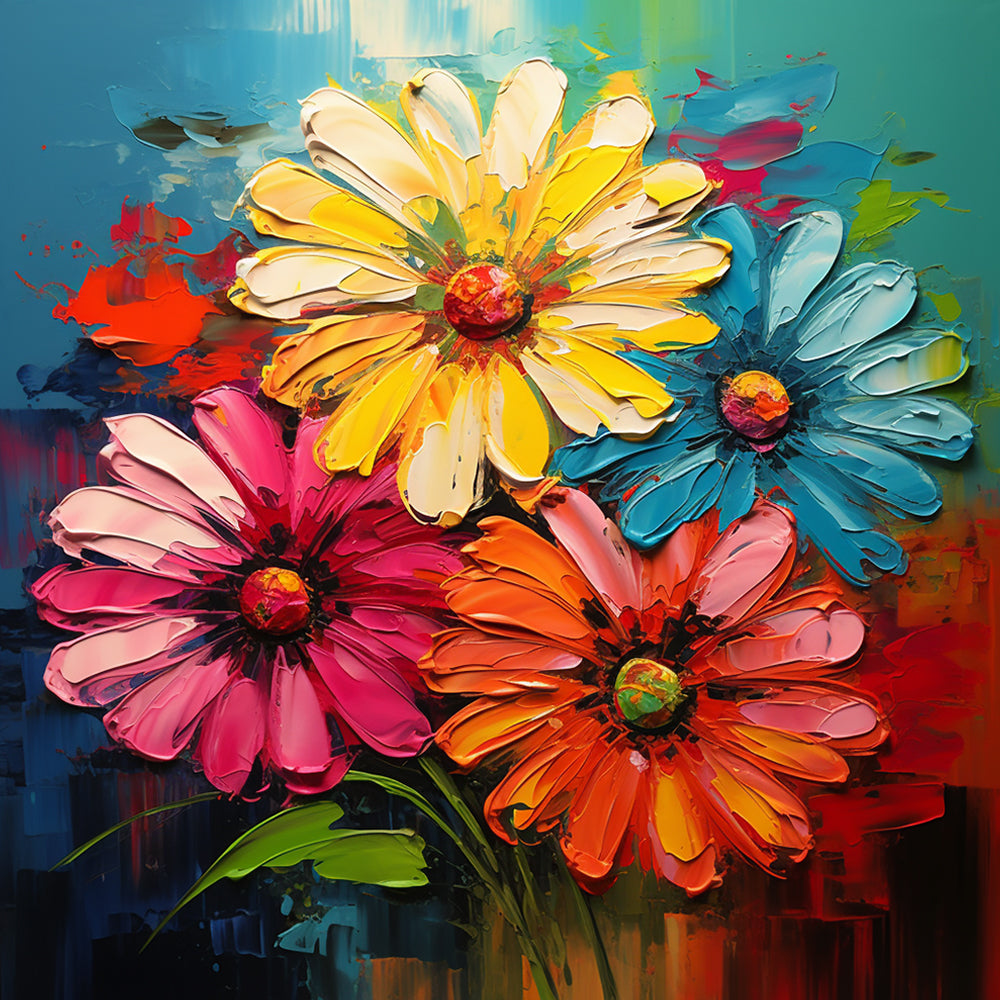 Camomilas Hermosas de Colores Brillantes Pintar por Números