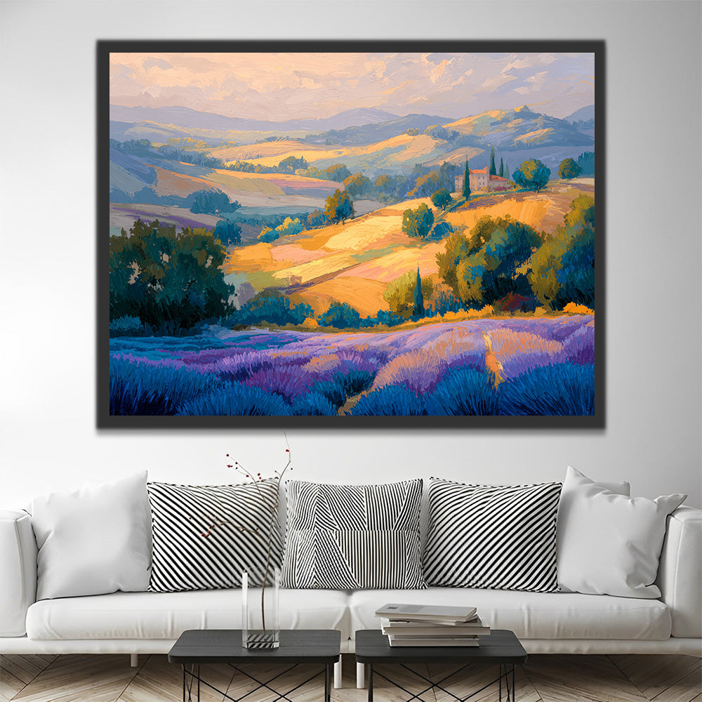 Campo de Lavanda en la Ladera Pintar por Números