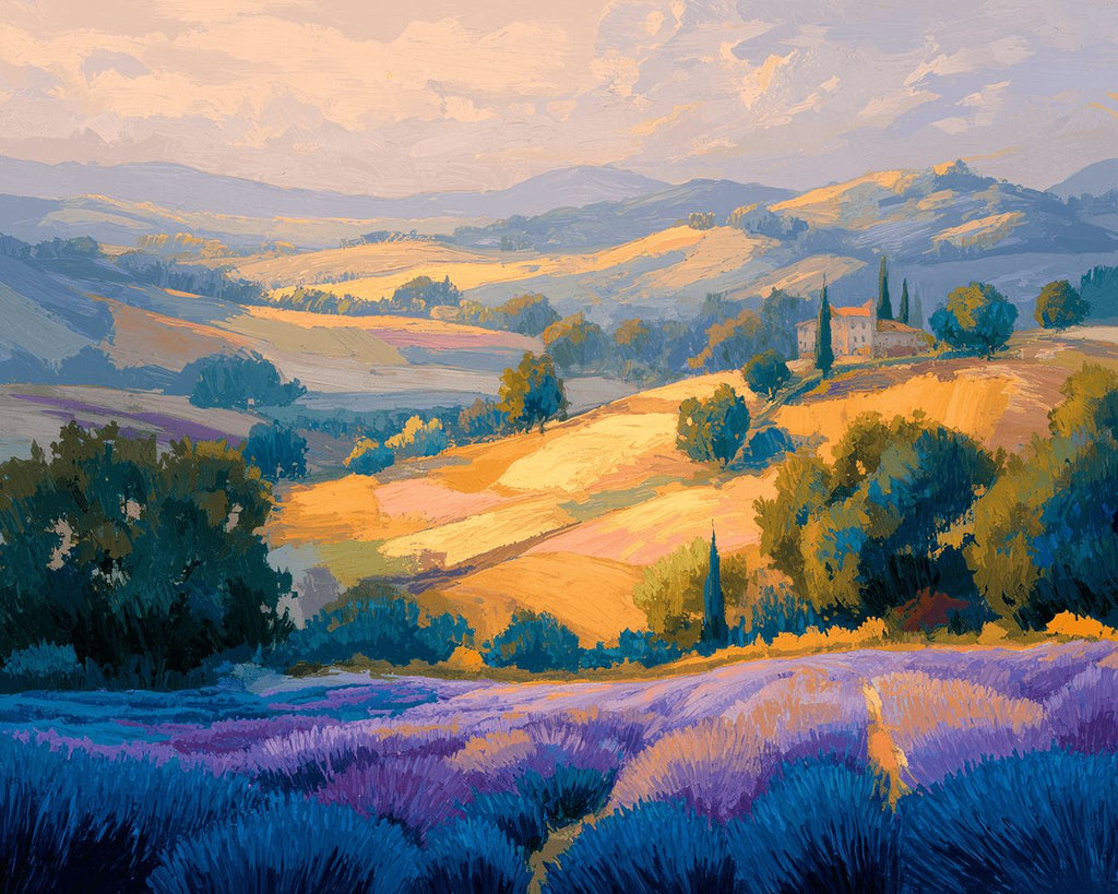 Campo de Lavanda en la Ladera Pintar por Números