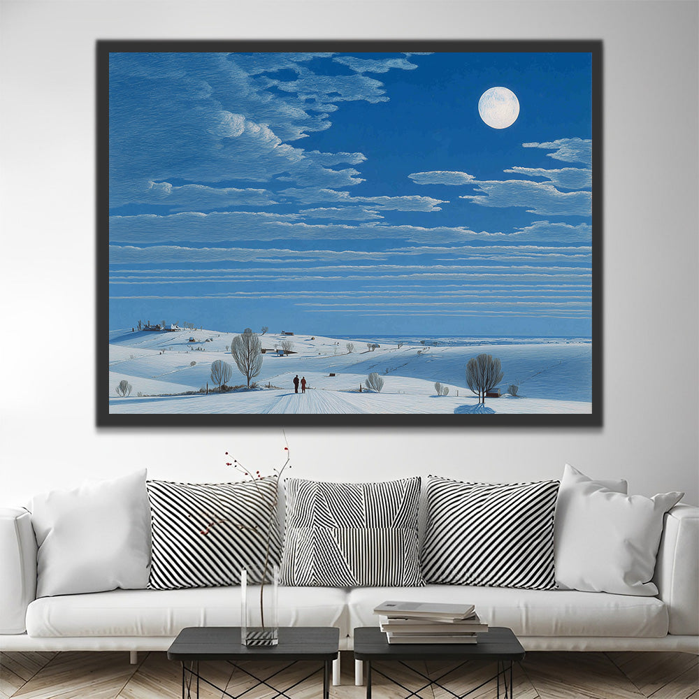 Campo de Nieve Silencioso y Vacío bajo el Cielo Azul Pintar por Números
