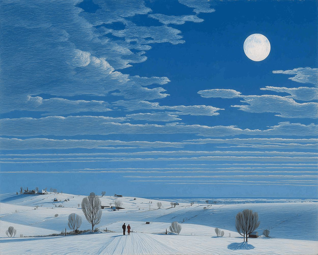 Campo de Nieve Silencioso y Vacío bajo el Cielo Azul Pintar por Números