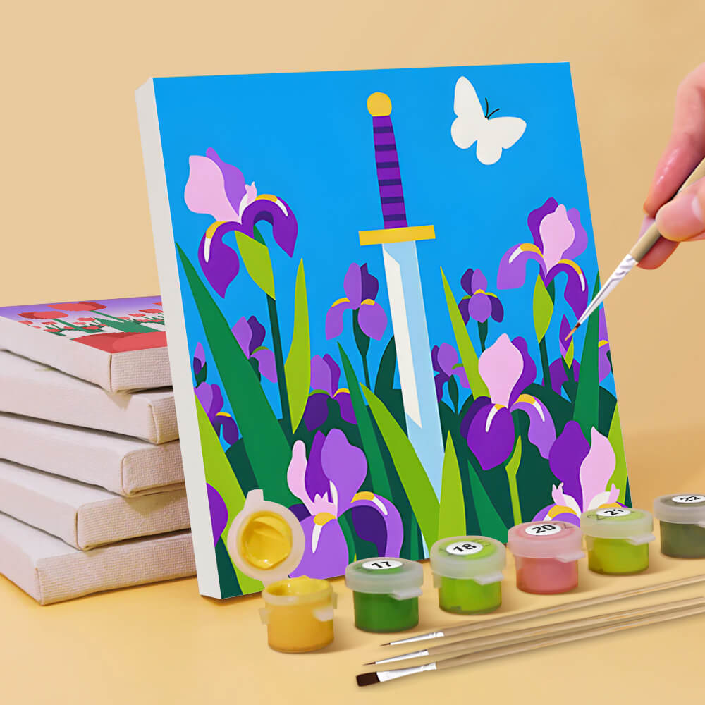 Campos de Flores en Flor 6 Partes Mini Pintar por Números