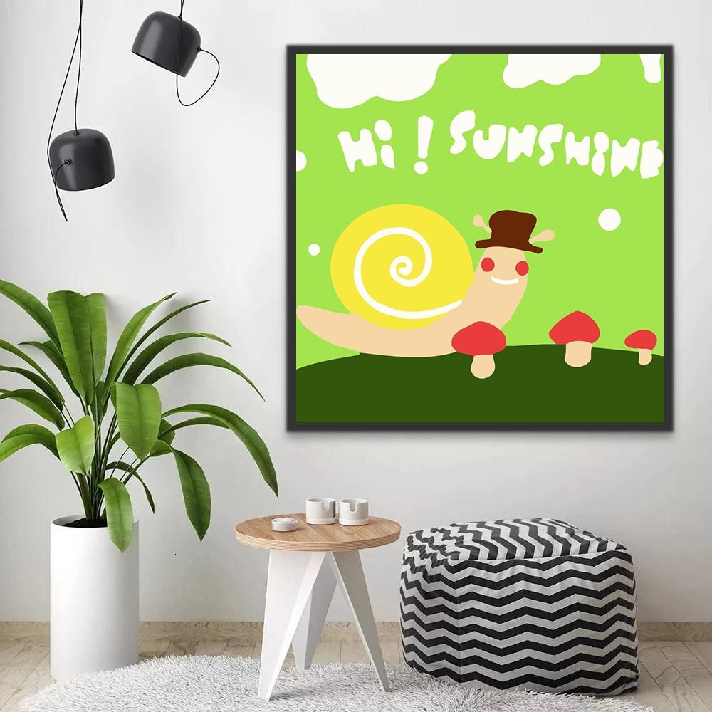 Caracol Adorable Dando Saludo al Sol Pintar por Números Niños