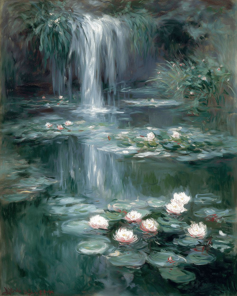 Cascada del Estanque de Lotos Pintar por Números
