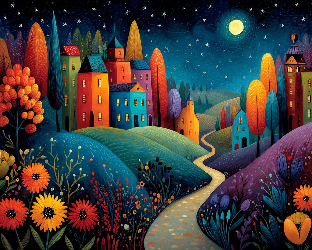 Castillo de Sueños a la Luz de la Luna Pintar por Números
