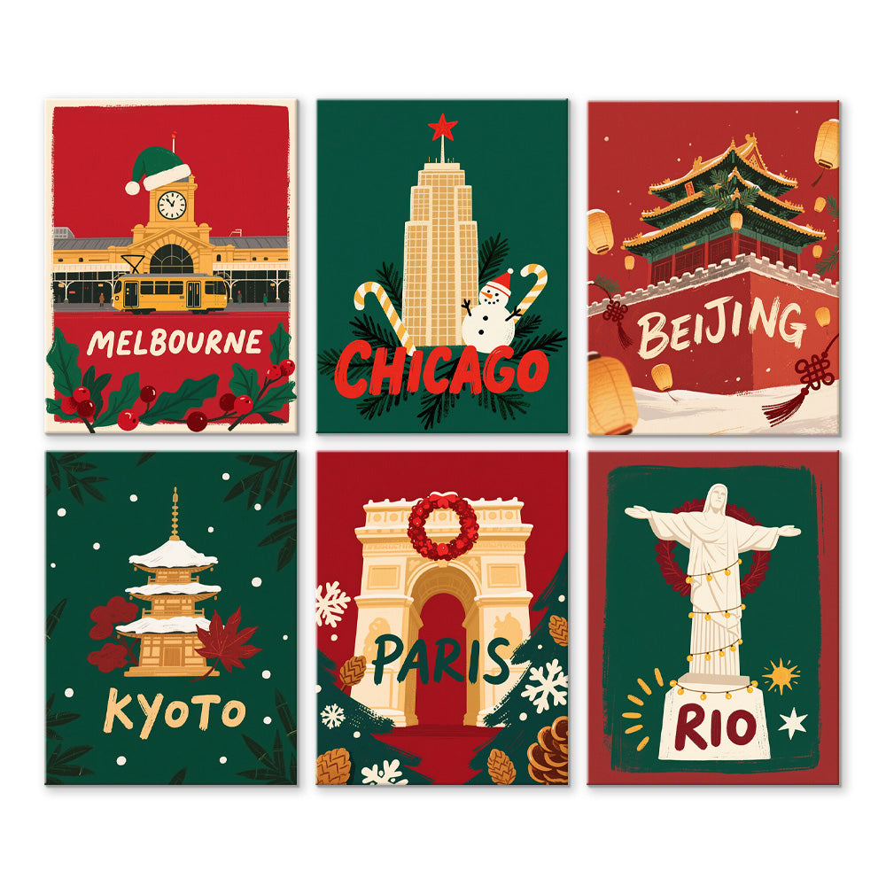 Celebración de Navidad en la Capital 6 Partes Mini Pintar por Números