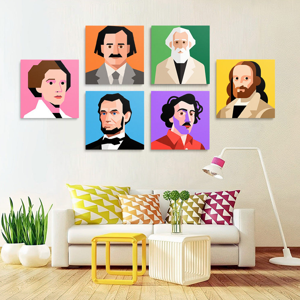 Celebridades del Mundo 6 Partes Mini Pintar por Números