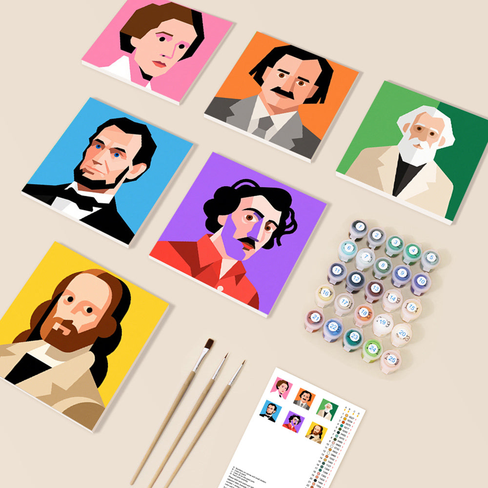 Celebridades del Mundo 6 Partes Mini Pintar por Números