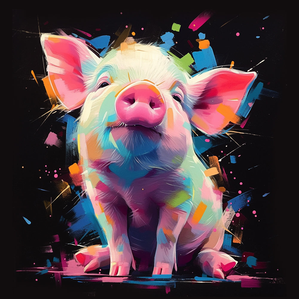 Cerdo Pequeño Adorable Rosado Pintar por Números