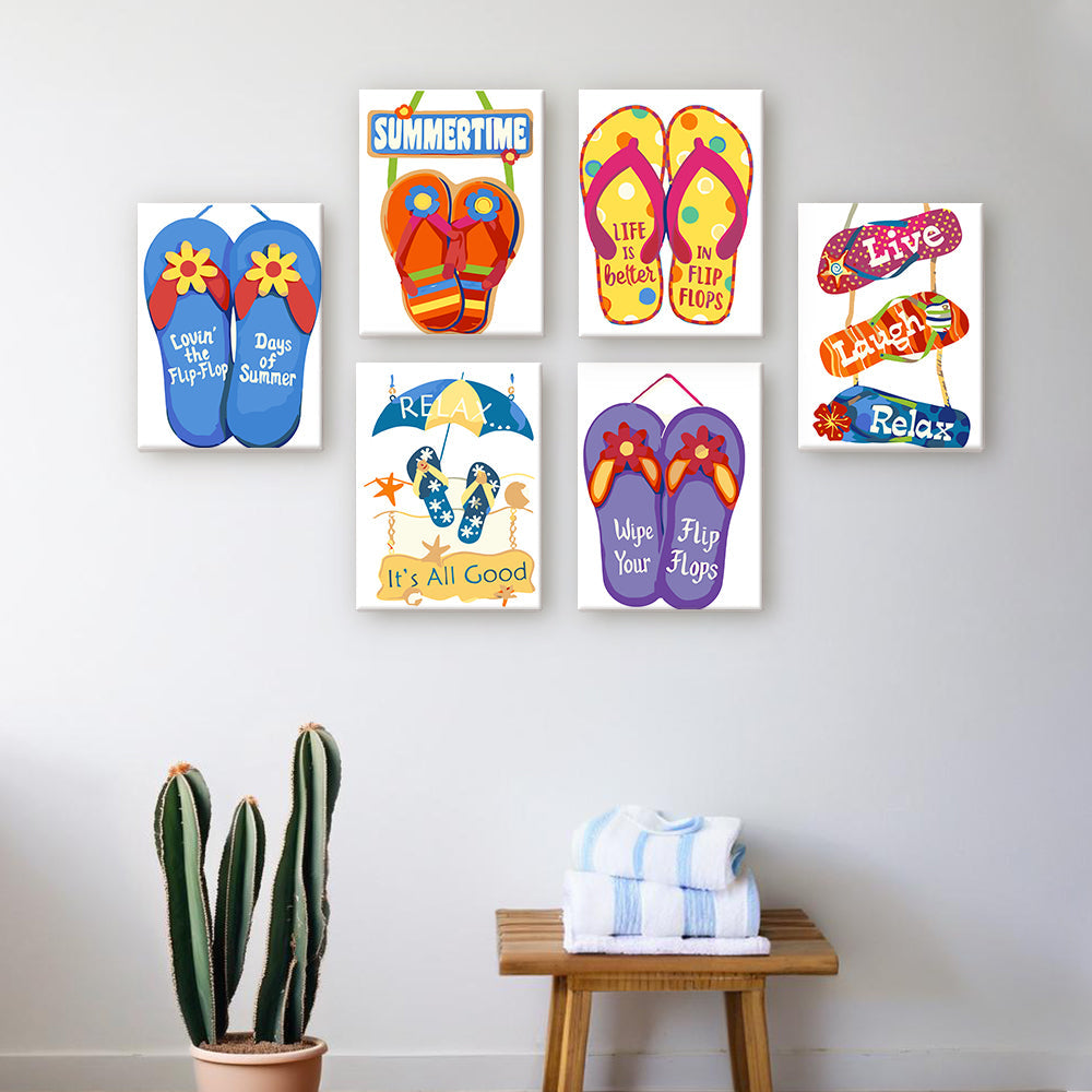 Chanclas de Playa 6 Partes Mini Pintar por Números