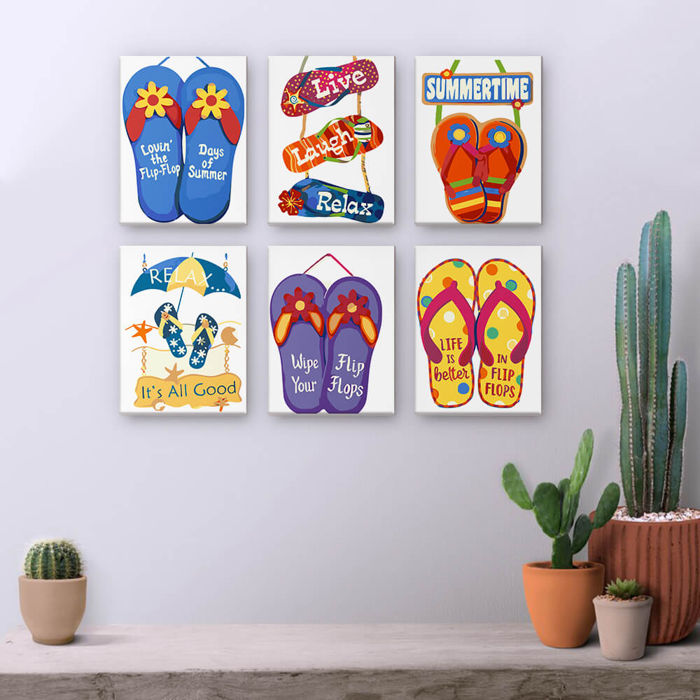 Chanclas de Playa 6 Partes Mini Pintar por Números