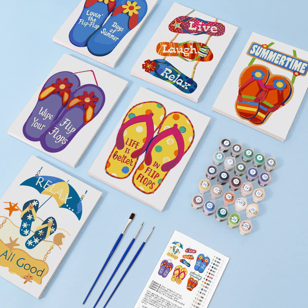 Chanclas de Playa 6 Partes Mini Pintar por Números