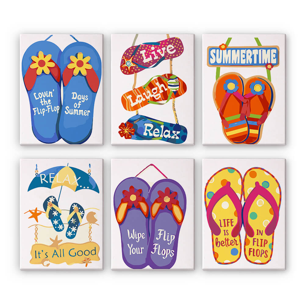 Chanclas de Playa 6 Partes Mini Pintar por Números