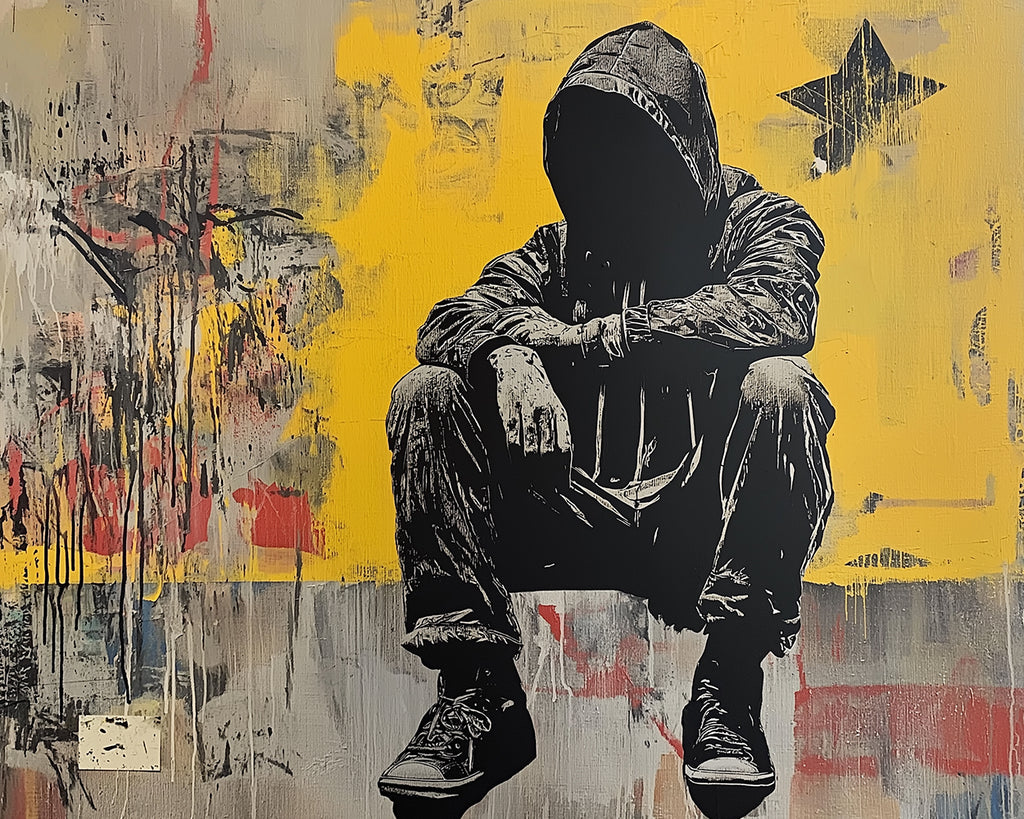 Chico Sentado contra la Pared Pintar por Números