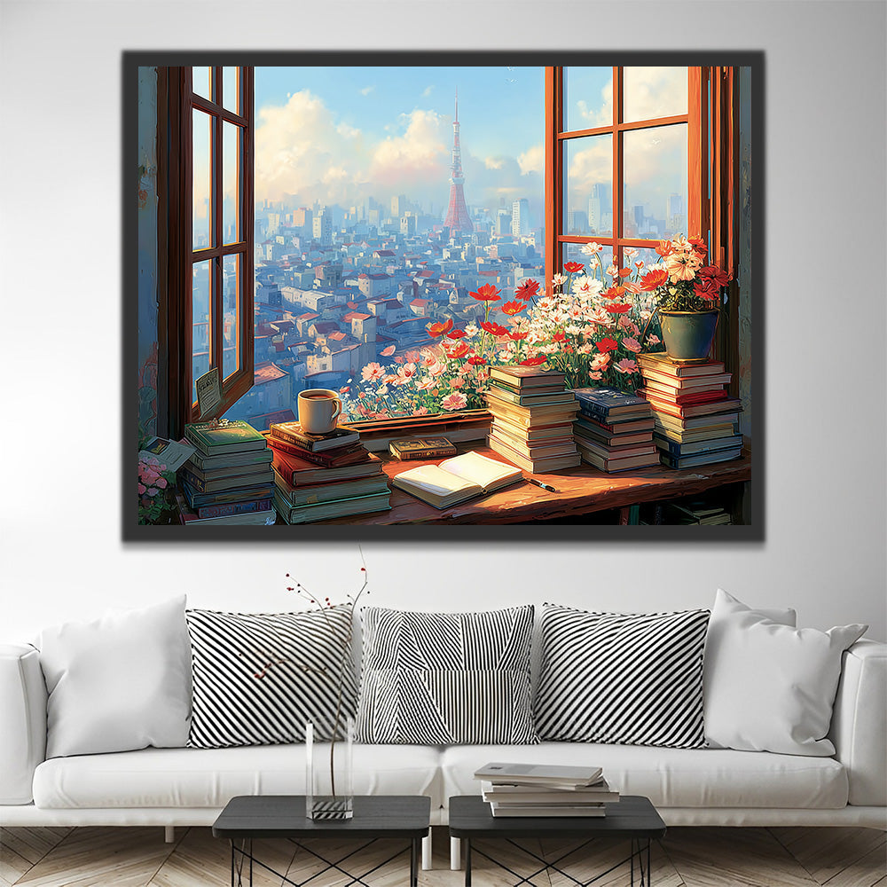 Ciudad Fuera de la Ventana Pintar por Números