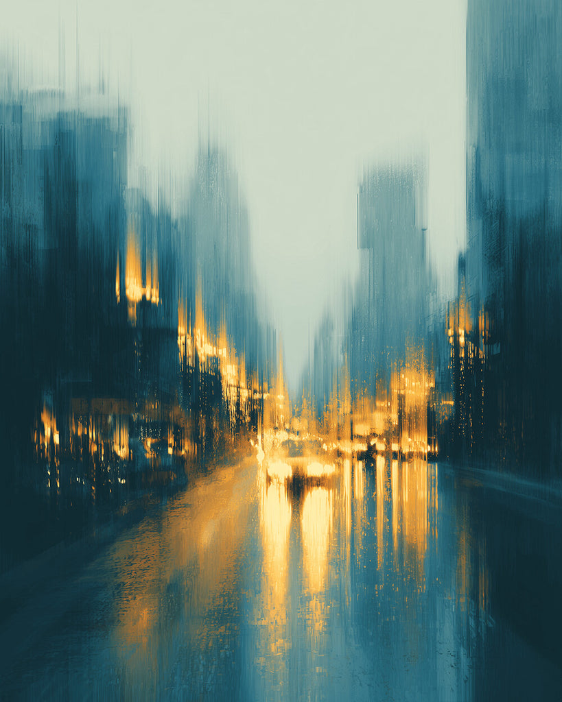 Ciudad Lluviosa Borrosa Pintar por Números