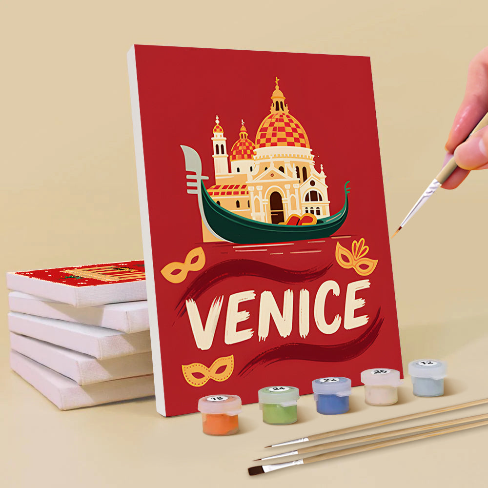 Ciudades del Mundo en Navidad 6 Partes Mini Pintar por Números