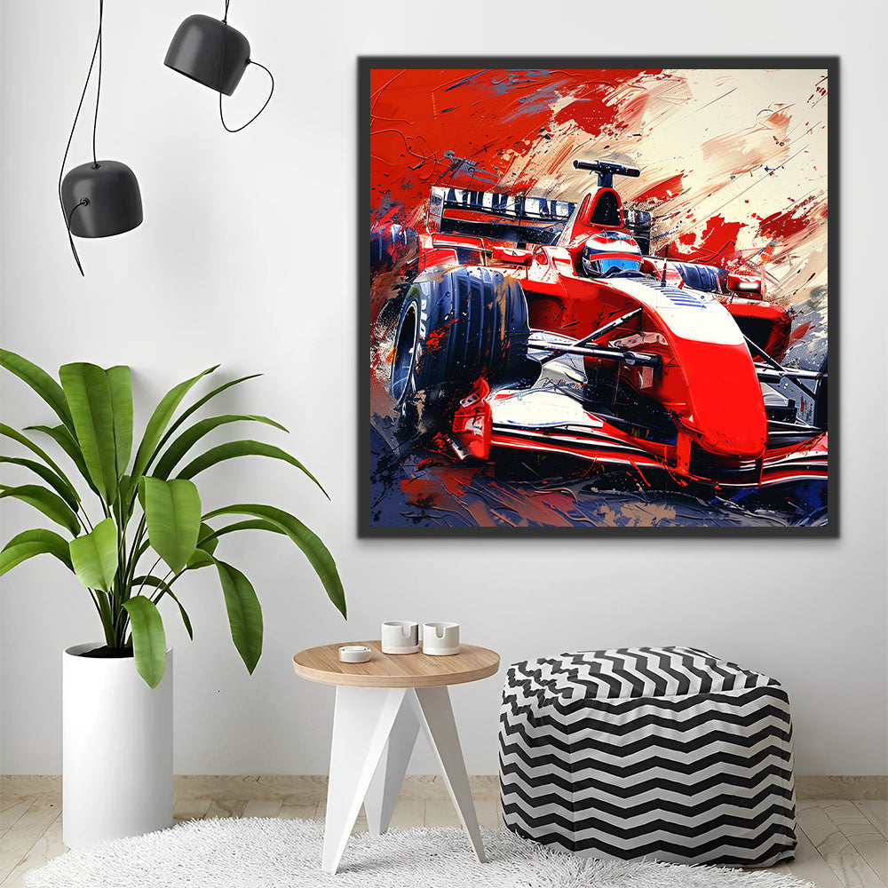Coche Rojo de Automovilismo Pintar por Números