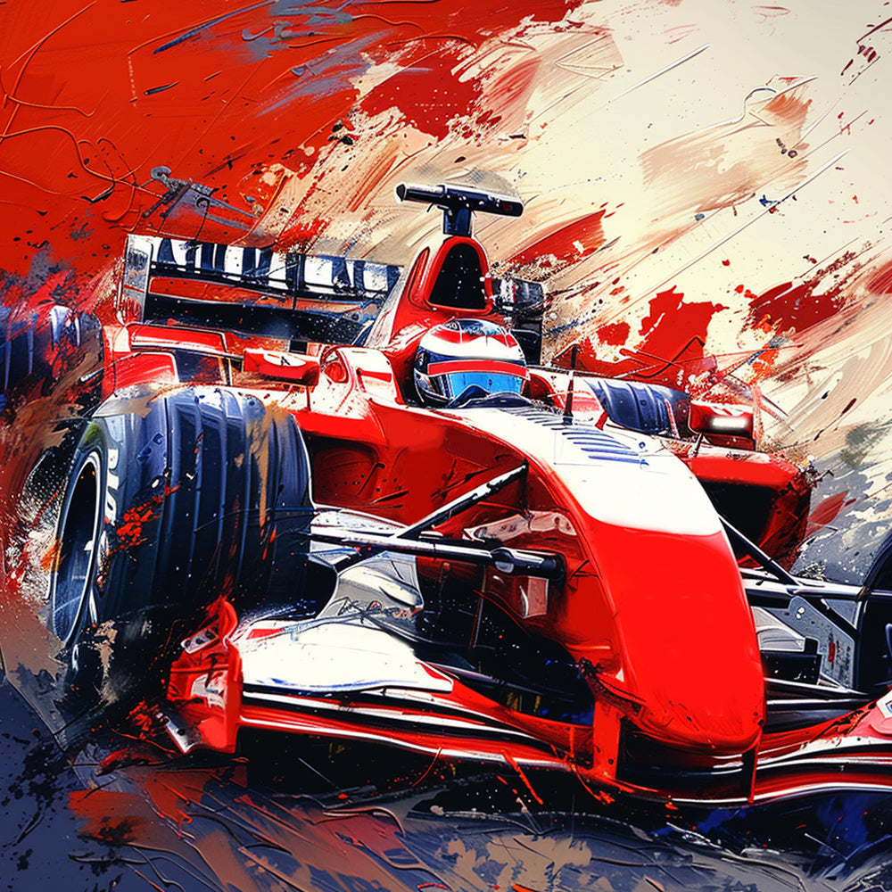 Coche Rojo de Automovilismo Pintar por Números