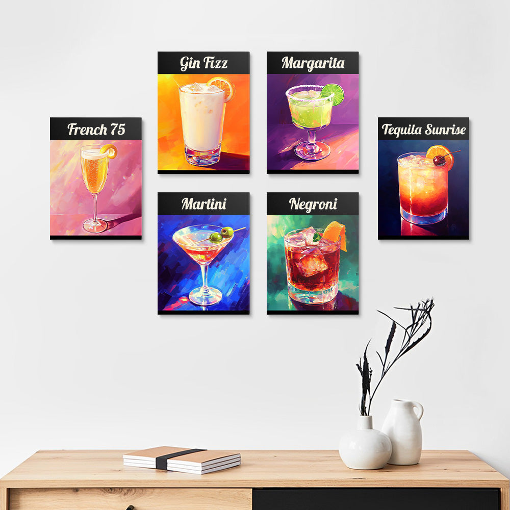 Cóctel Clásico 6 Partes Mini Pintar por Números