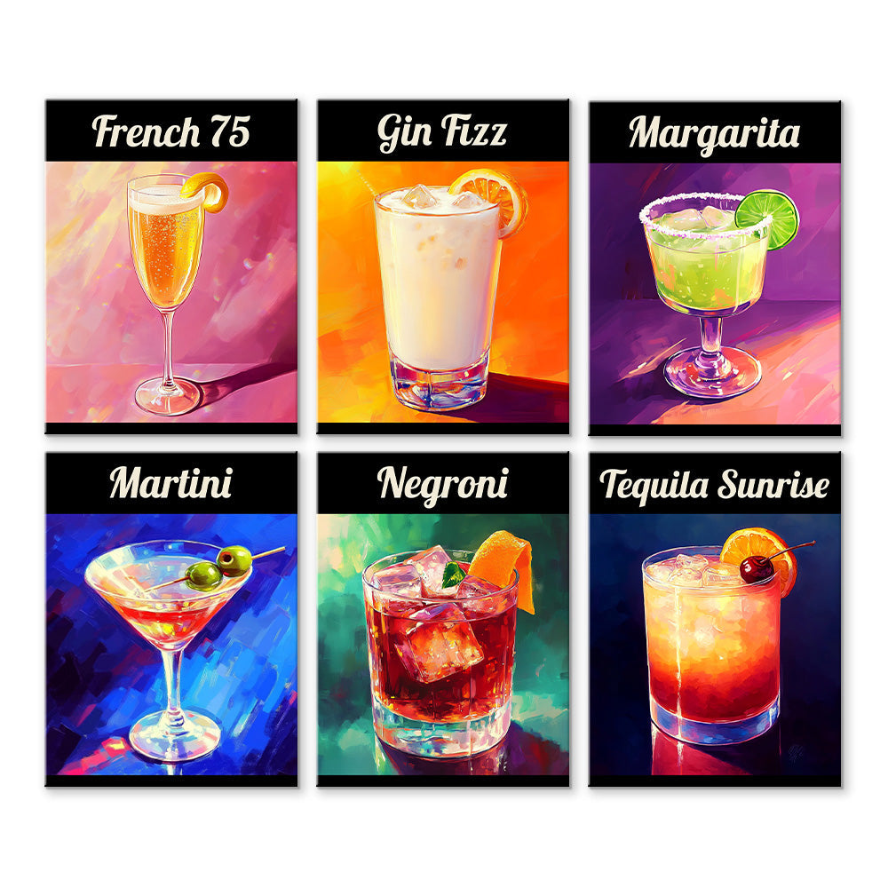 Cóctel Clásico 6 Partes Mini Pintar por Números