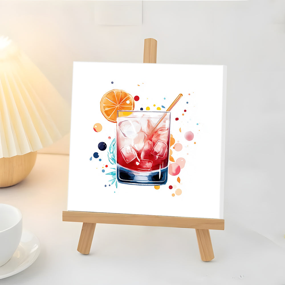Cóctel con Limón y Hielo Mini Pintar por Números