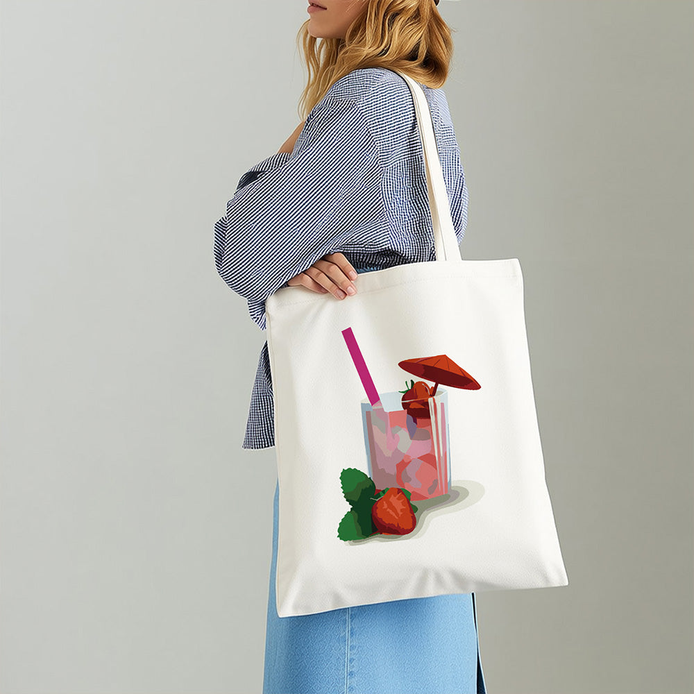 Cóctel con Sabor de Fresa Bolsa de Lienzo Pintar por Números