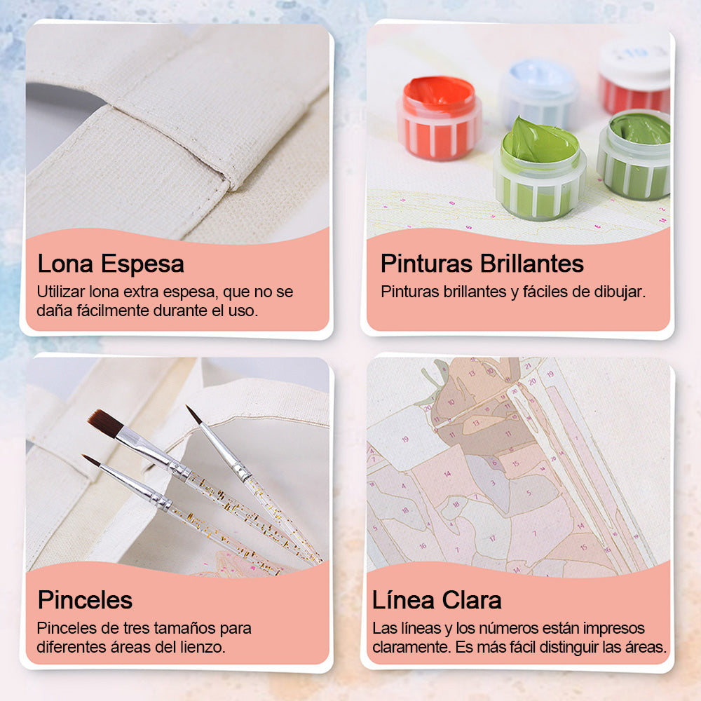 Cóctel con Sabor de Fresa Bolsa de Lienzo Pintar por Números