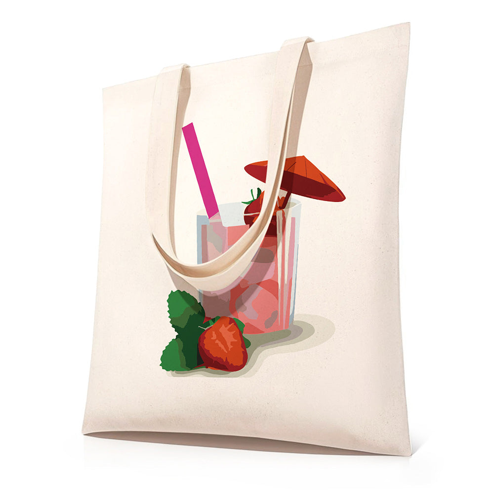 Cóctel con Sabor de Fresa Bolsa de Lienzo Pintar por Números