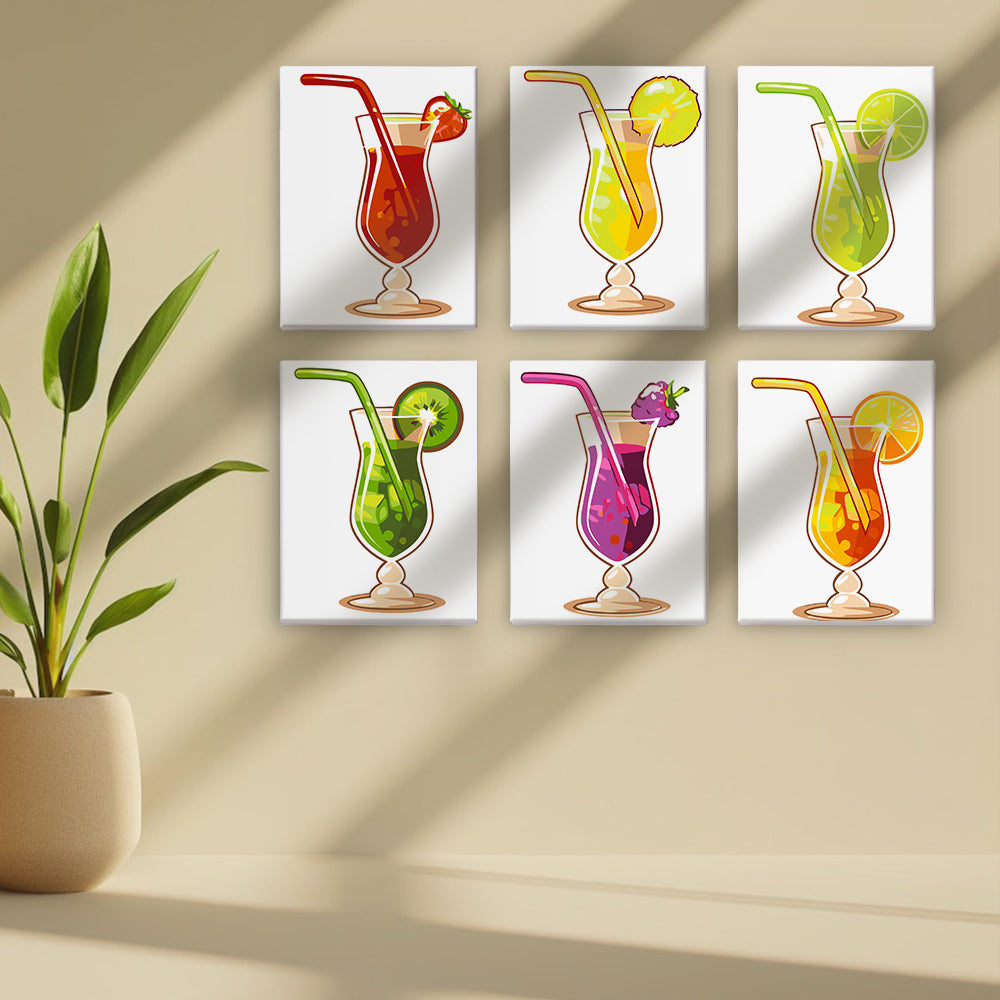 Cóctel de Frutas Refrescante 6 Partes Mini Pintar por Números
