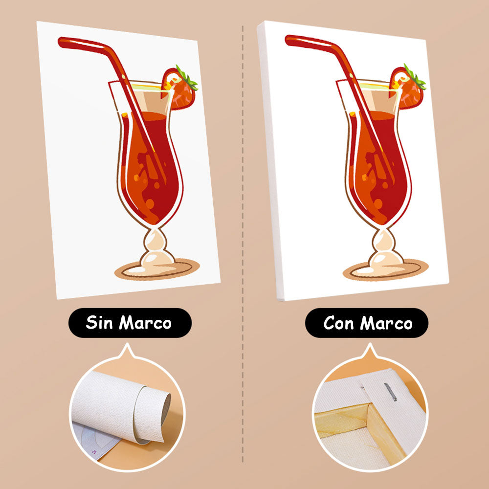 Cóctel de Frutas Refrescante 6 Partes Mini Pintar por Números