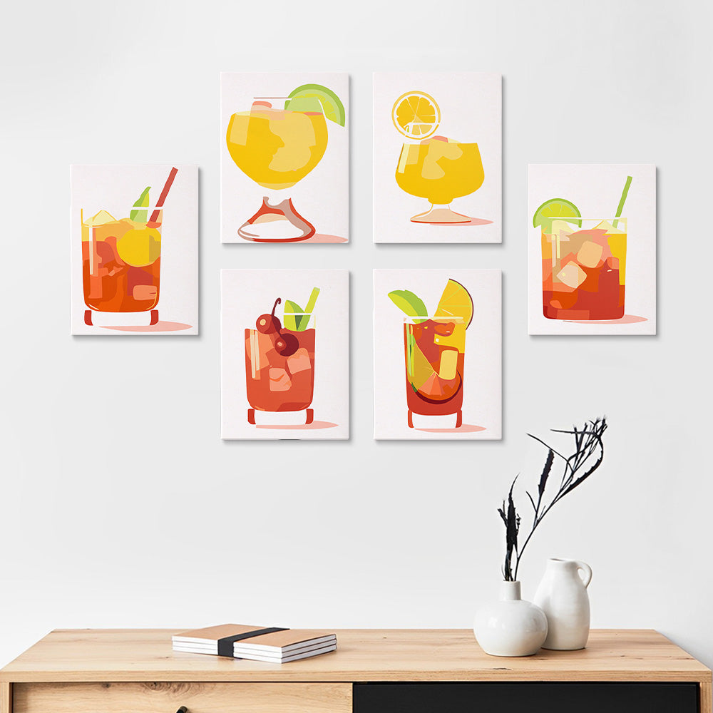 Cóctel de Limón con Hielo 6 Partes Mini Pintar por Números