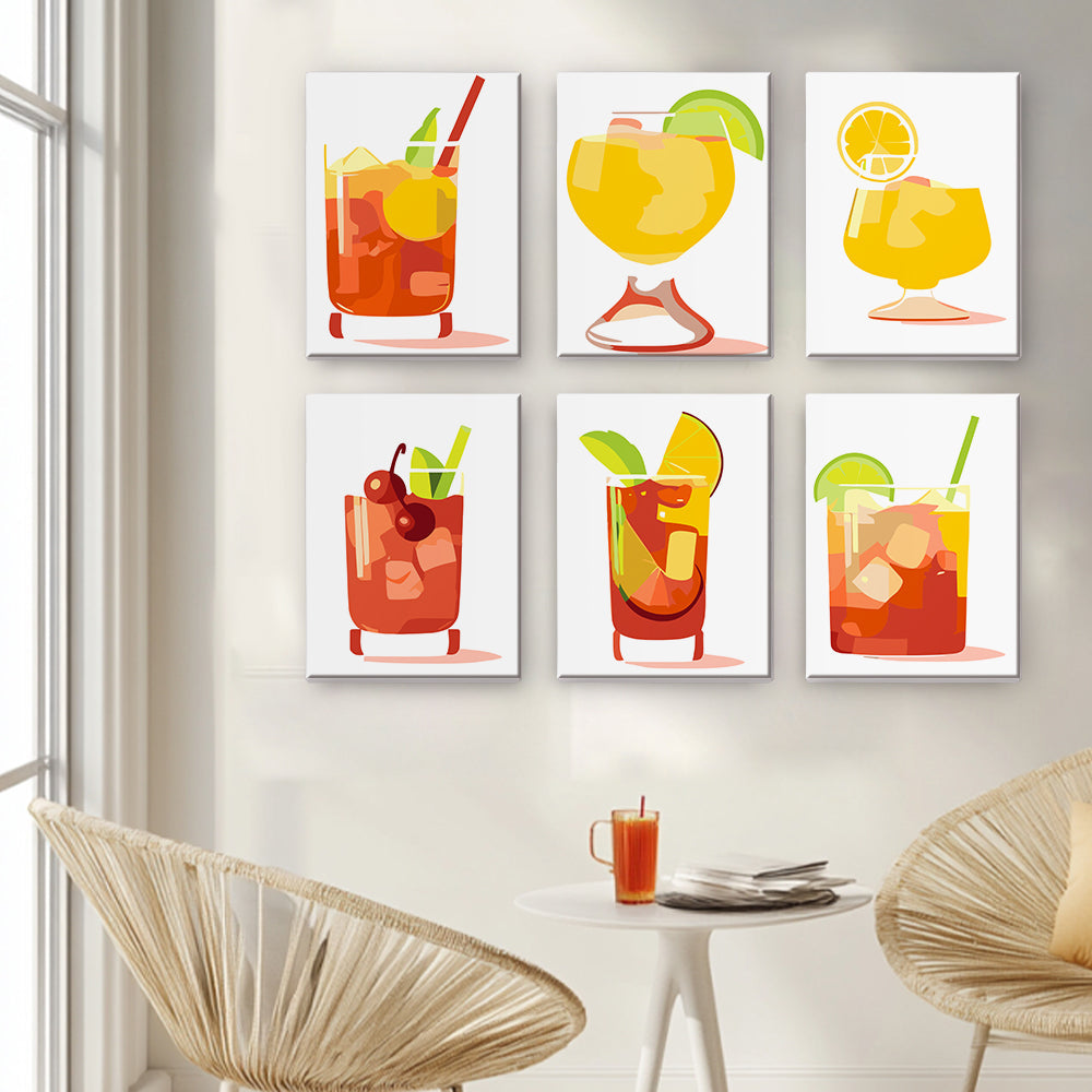 Cóctel de Limón con Hielo 6 Partes Mini Pintar por Números