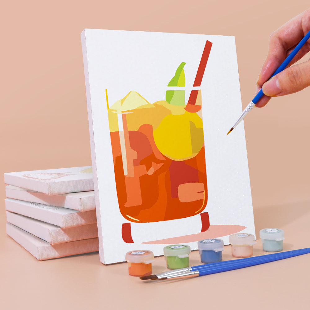Cóctel de Limón con Hielo 6 Partes Mini Pintar por Números