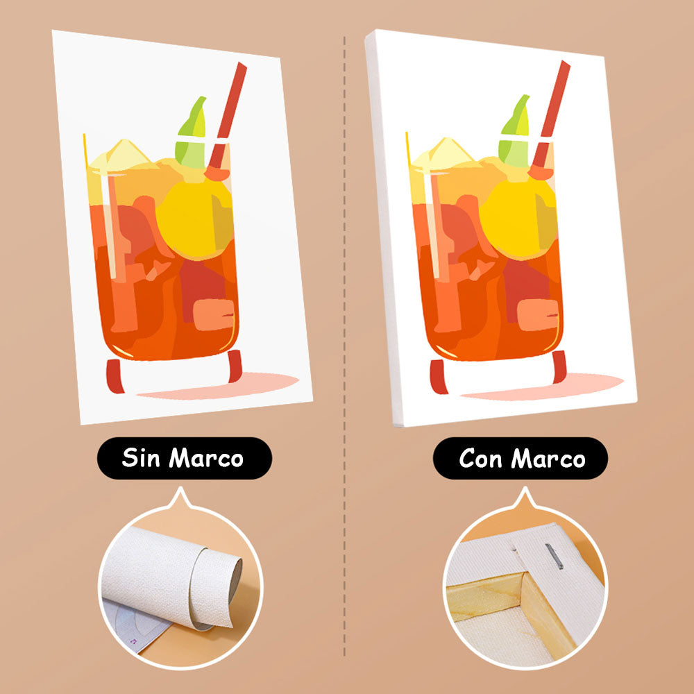 Cóctel de Limón con Hielo 6 Partes Mini Pintar por Números