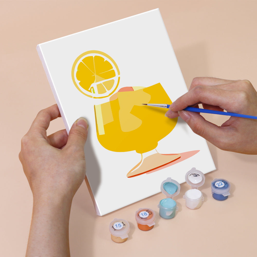 Cóctel de Limón con Hielo 6 Partes Mini Pintar por Números