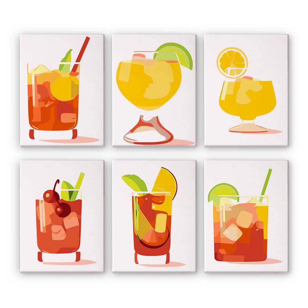 Cóctel de Limón con Hielo 6 Partes Mini Pintar por Números