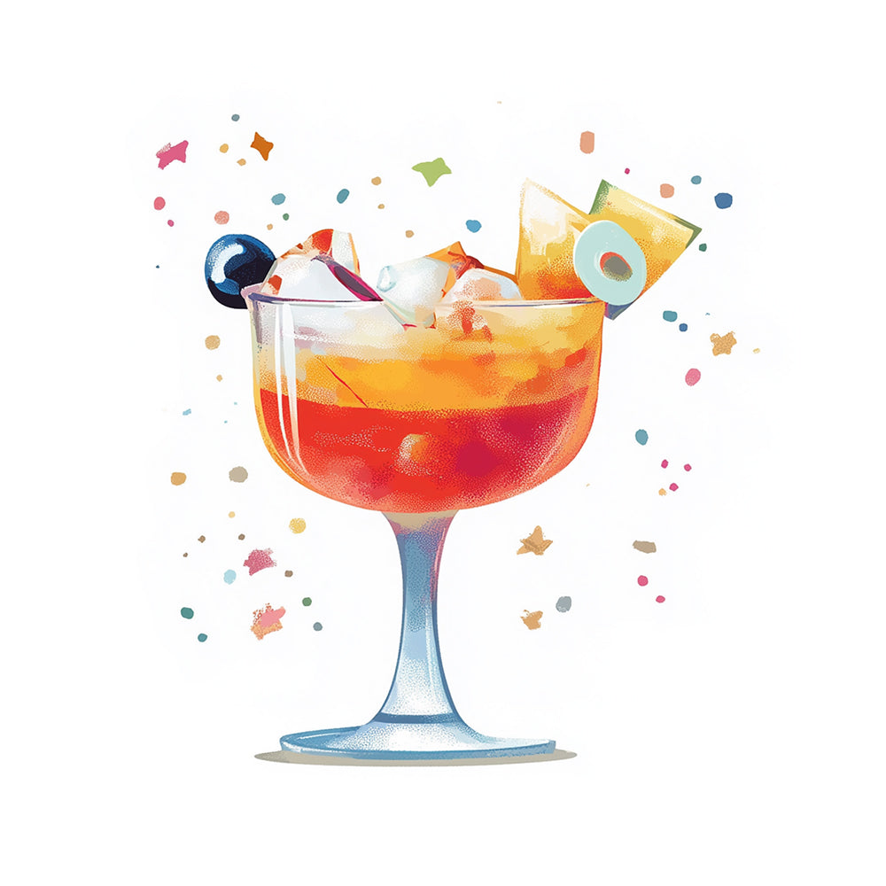 Cóctel de Naranja con Hielo Mini Pintar por Números