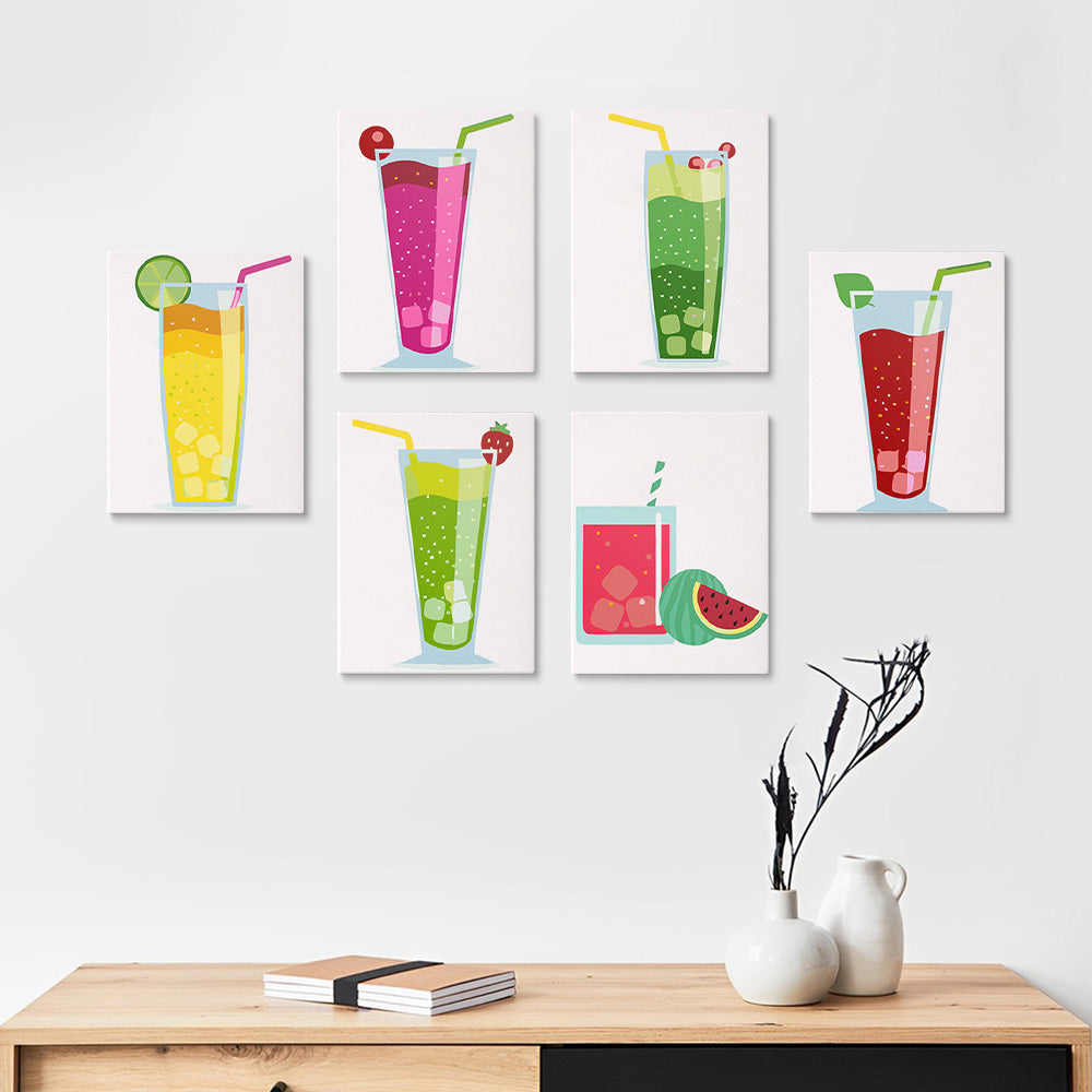 Cóctel de Verano 6 Partes Mini Pintar por Números