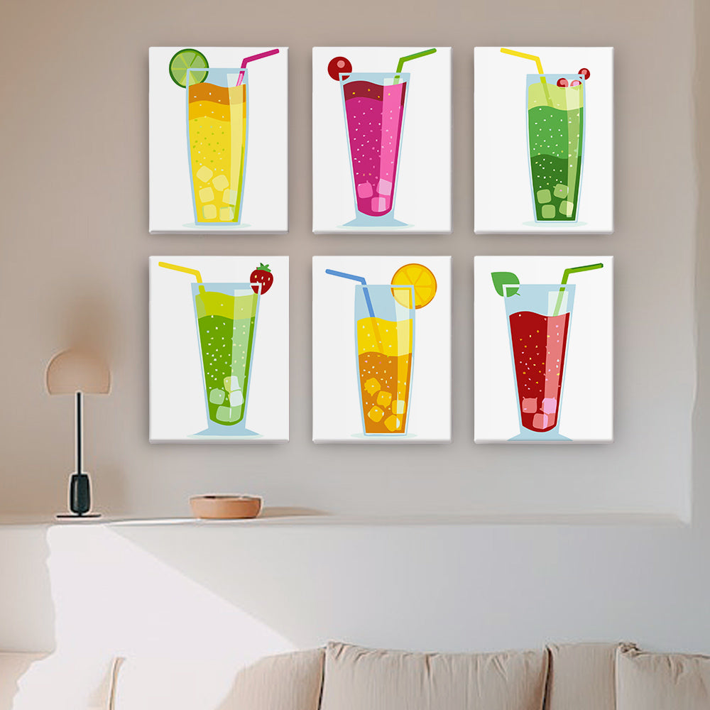 Cóctel de Verano 6 Partes Mini Pintar por Números