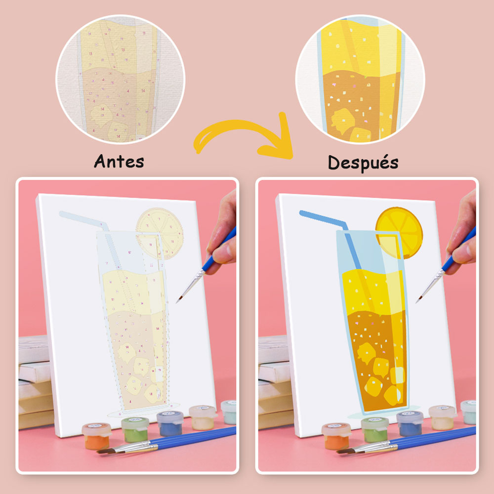 Cóctel de Verano 6 Partes Mini Pintar por Números