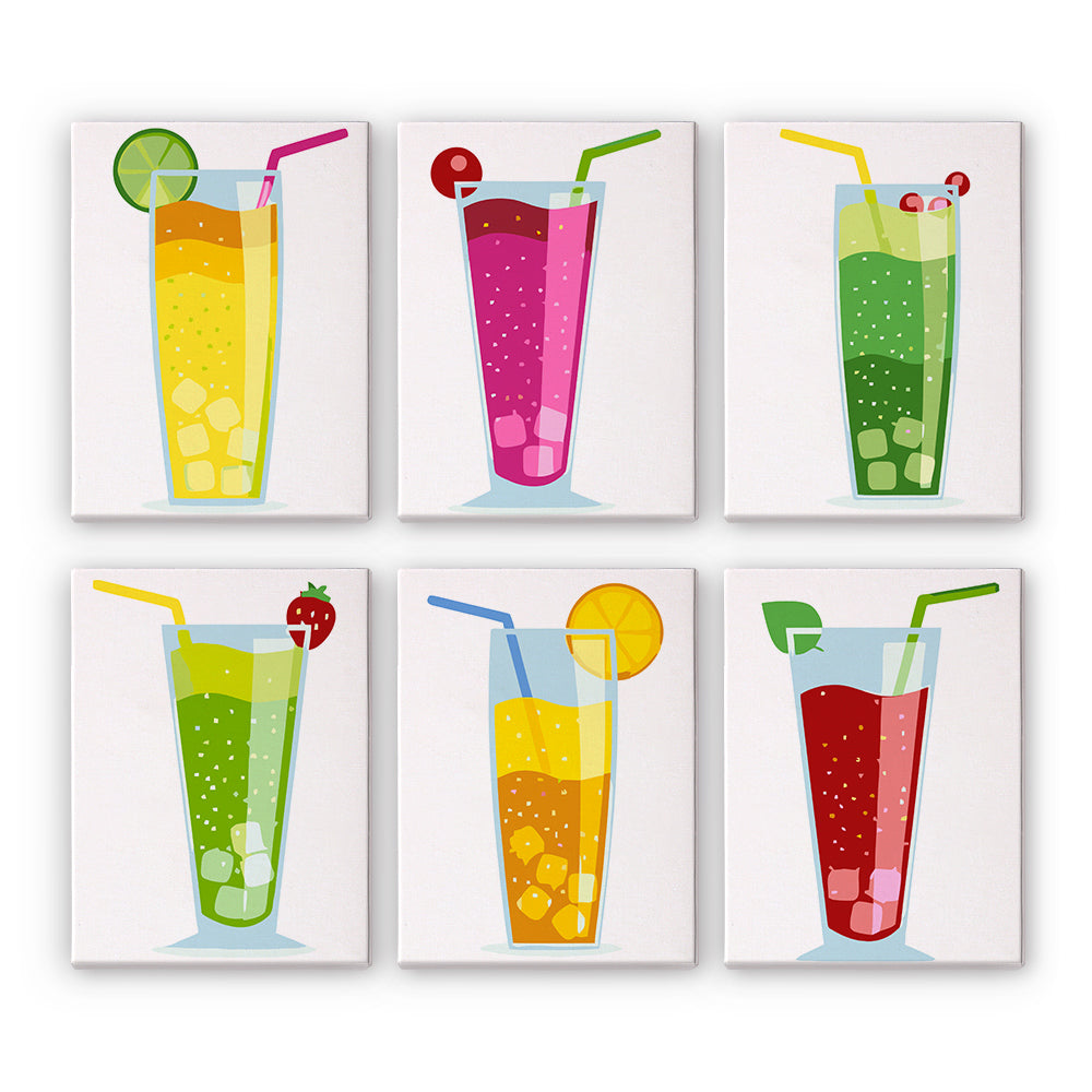Cóctel de Verano 6 Partes Mini Pintar por Números