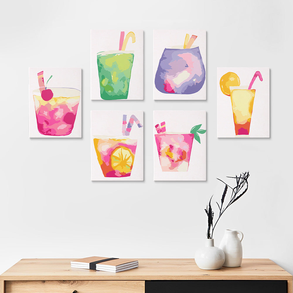 Cóctel Dulce 6 Partes Mini Pintar por Números