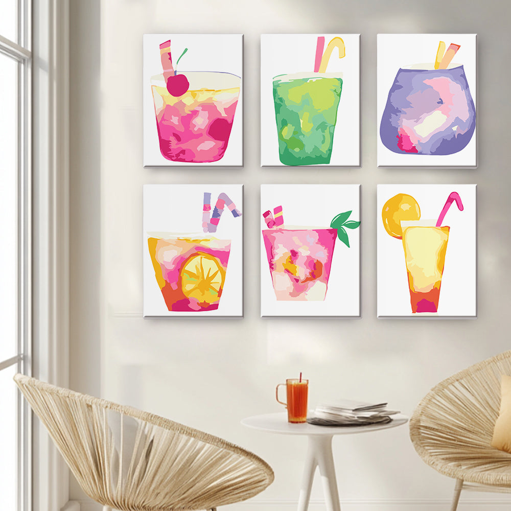 Cóctel Dulce 6 Partes Mini Pintar por Números